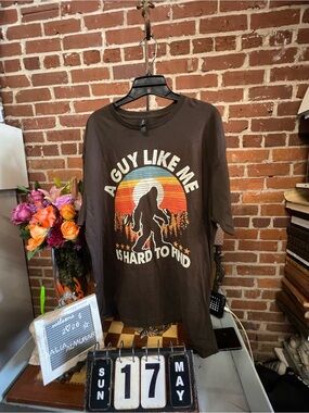 Bigfoot silhouette with the phrase "A Guy Like Me Is Hard To Find".